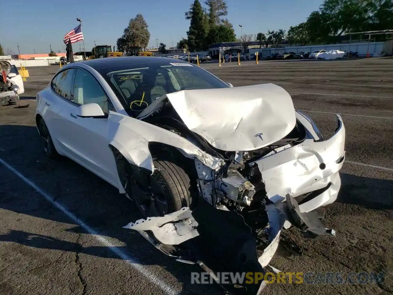 1 Photograph of a damaged car 5YJ3E1EA8MF996516 TESLA MODEL 3 2021