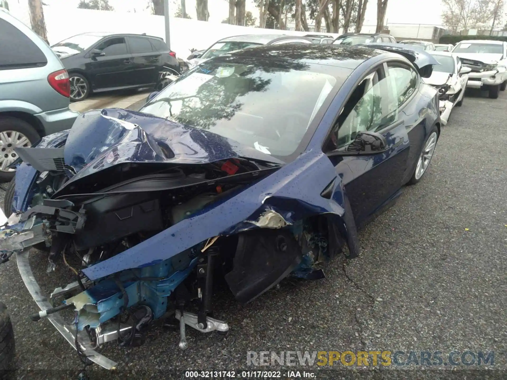 2 Photograph of a damaged car 5YJ3E1EA9MF001449 TESLA MODEL 3 2021