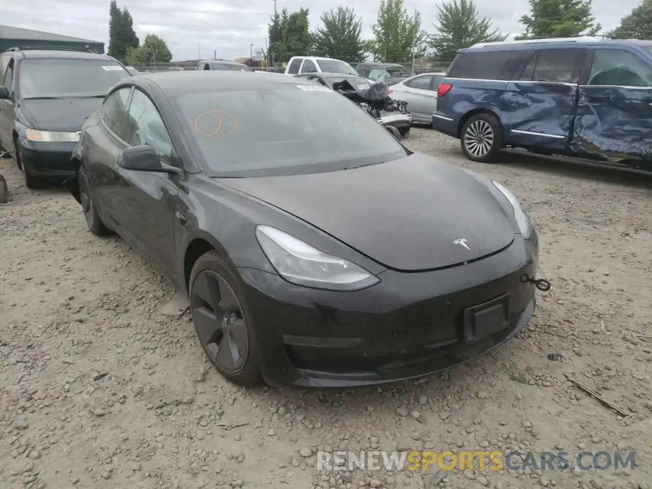 1 Фотография поврежденного автомобиля 5YJ3E1EA9MF017683 TESLA MODEL 3 2021