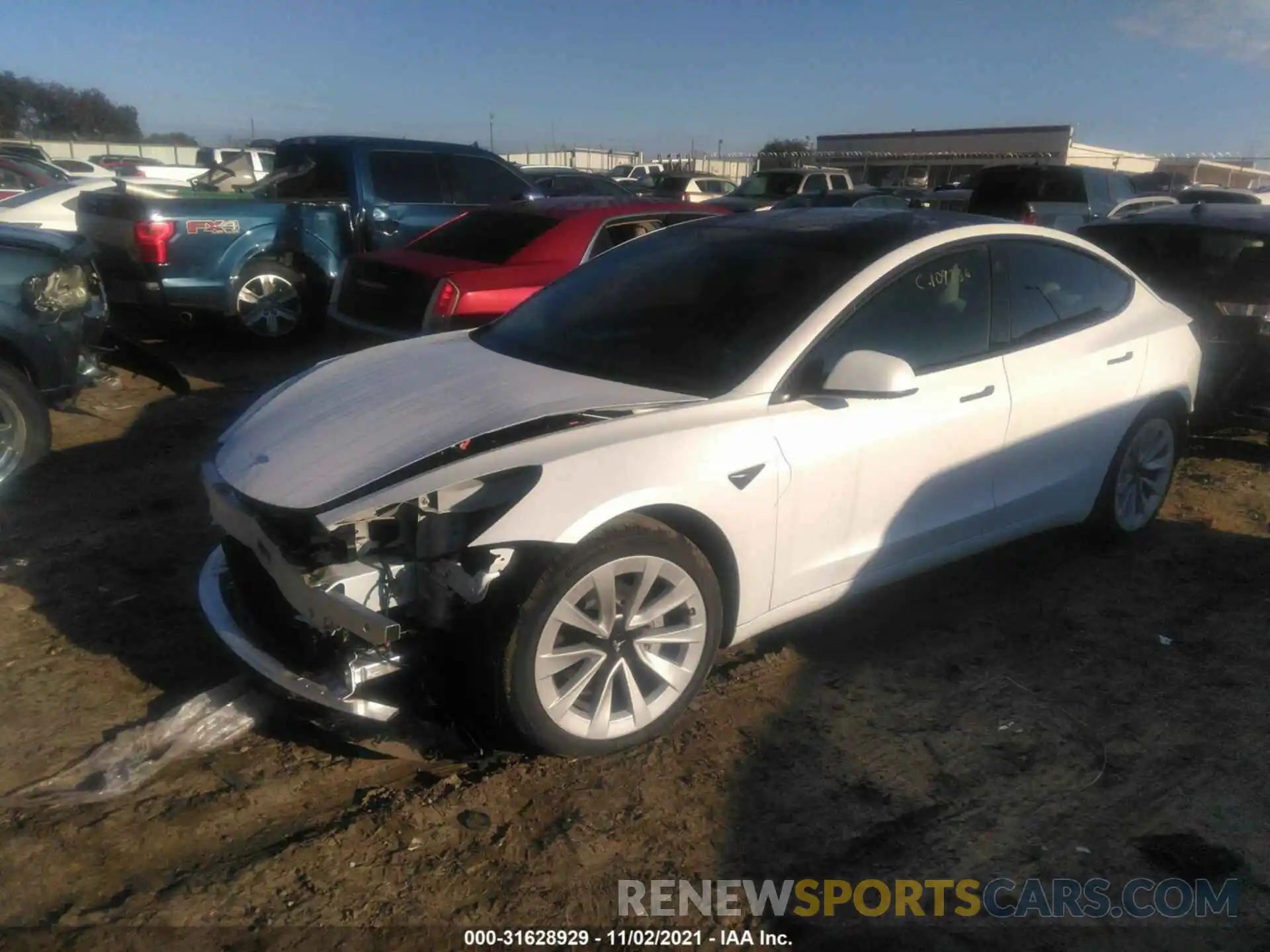 2 Photograph of a damaged car 5YJ3E1EA9MF019210 TESLA MODEL 3 2021