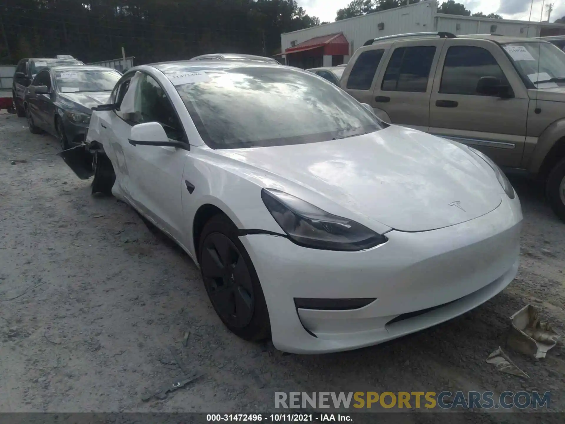 1 Photograph of a damaged car 5YJ3E1EA9MF041496 TESLA MODEL 3 2021