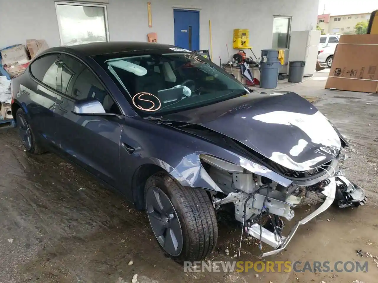 1 Photograph of a damaged car 5YJ3E1EA9MF047492 TESLA MODEL 3 2021