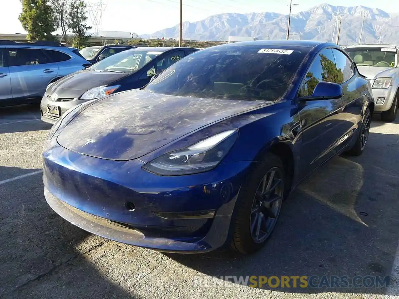 2 Photograph of a damaged car 5YJ3E1EA9MF051137 TESLA MODEL 3 2021