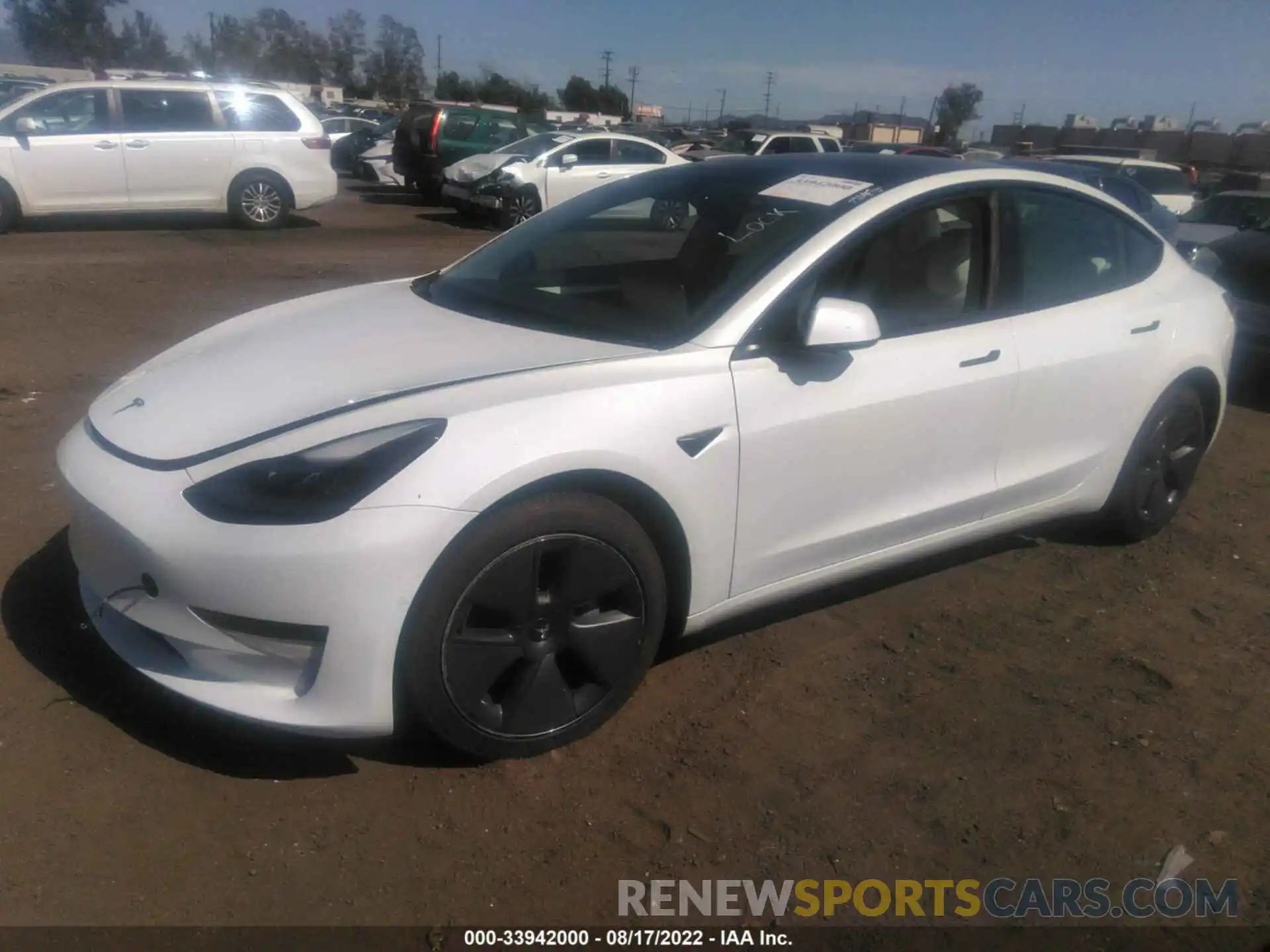 2 Photograph of a damaged car 5YJ3E1EA9MF054331 TESLA MODEL 3 2021