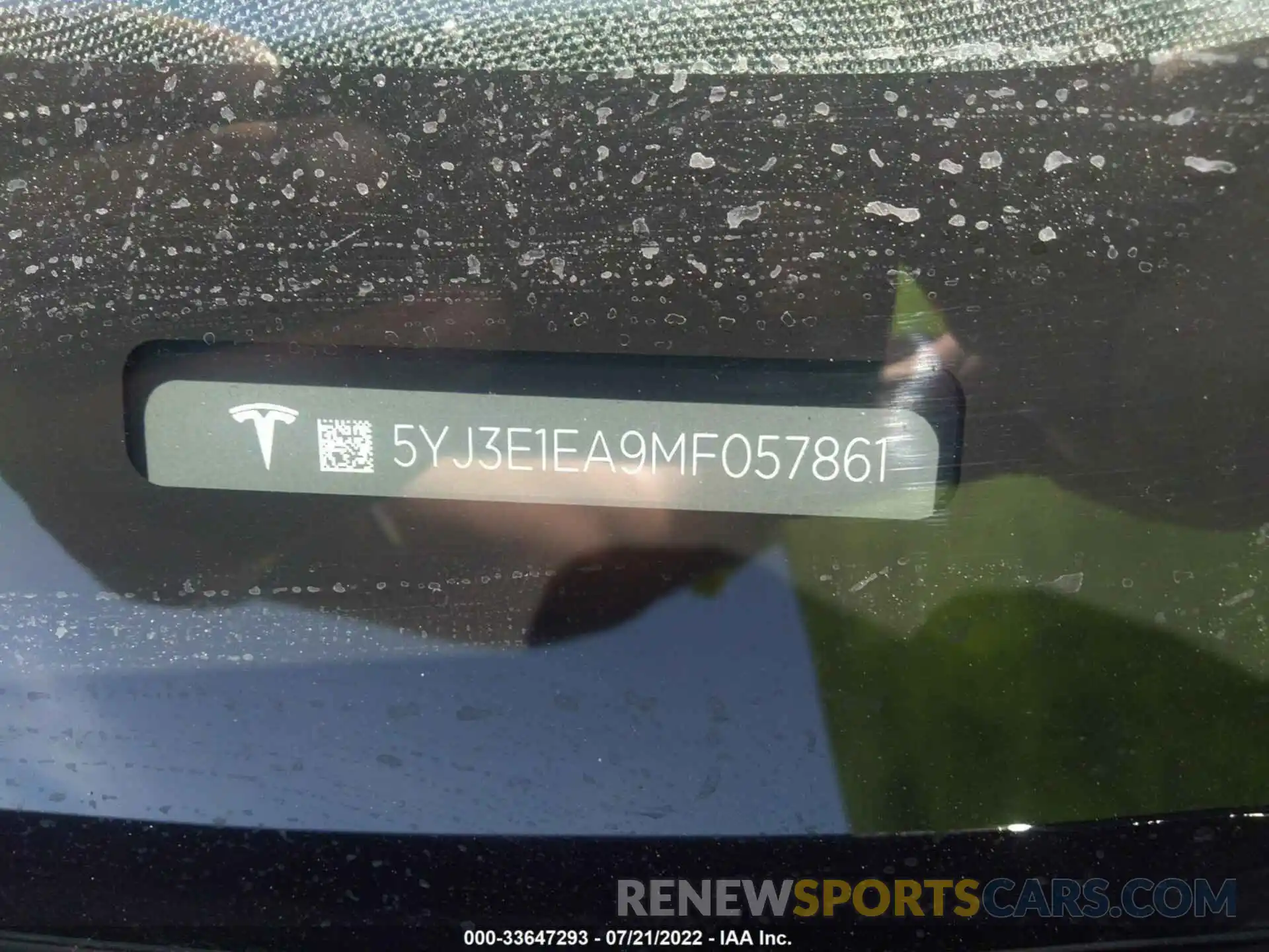 9 Photograph of a damaged car 5YJ3E1EA9MF057861 TESLA MODEL 3 2021