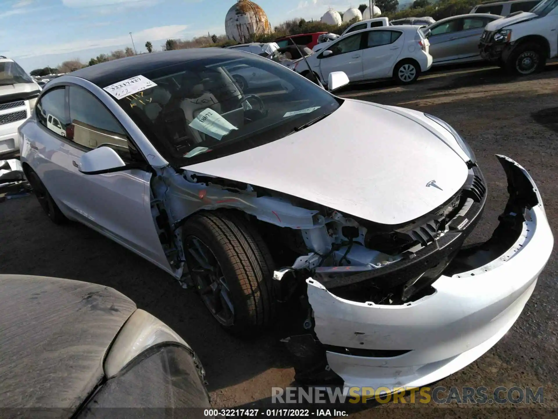 1 Photograph of a damaged car 5YJ3E1EA9MF073218 TESLA MODEL 3 2021