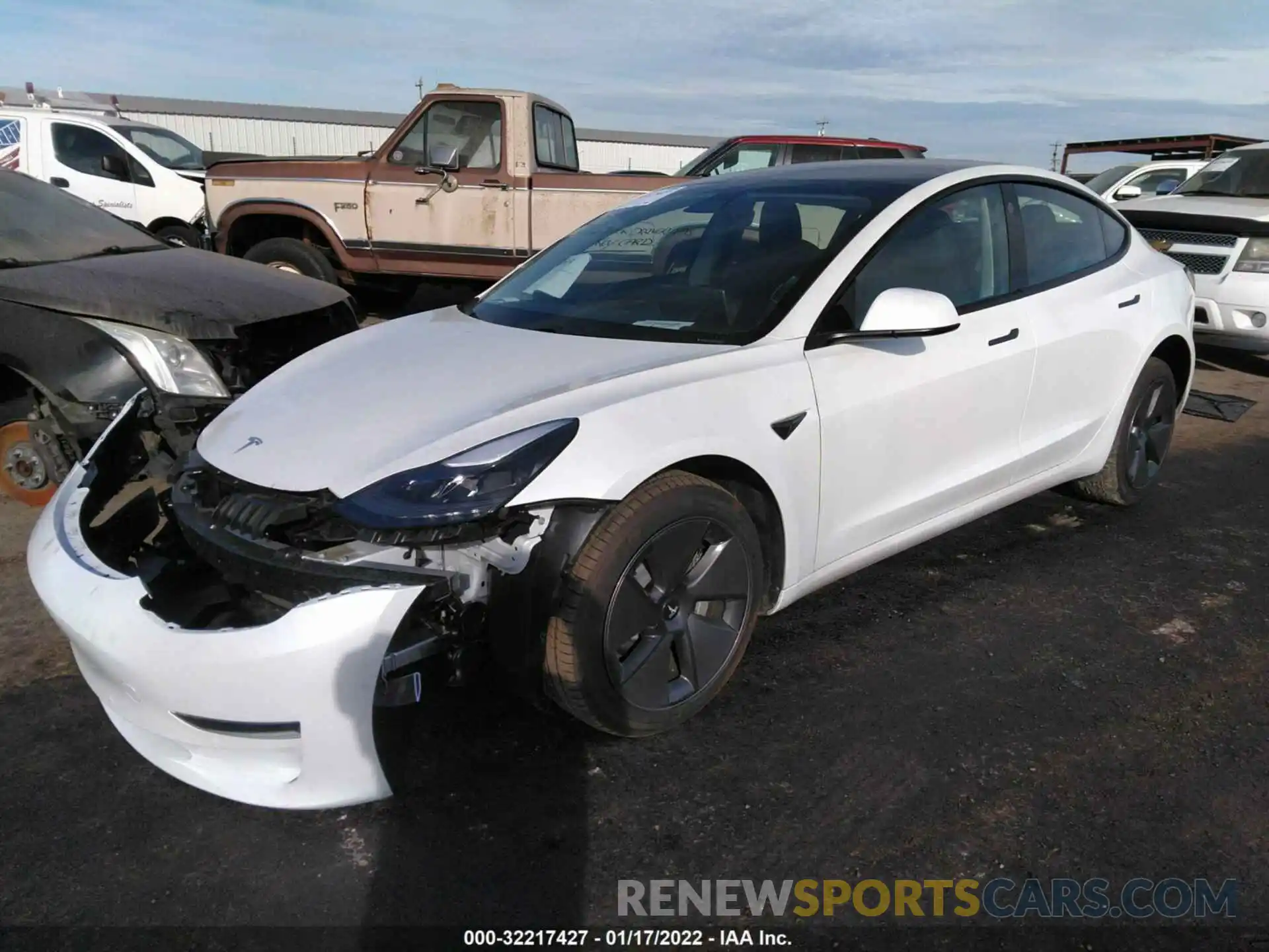 2 Photograph of a damaged car 5YJ3E1EA9MF073218 TESLA MODEL 3 2021