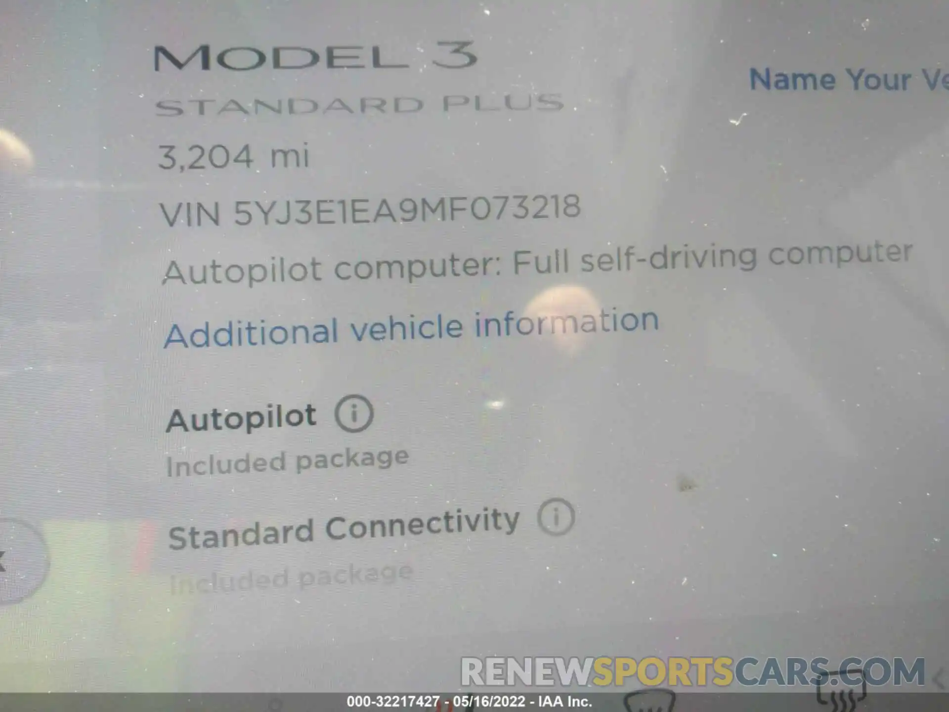 7 Photograph of a damaged car 5YJ3E1EA9MF073218 TESLA MODEL 3 2021