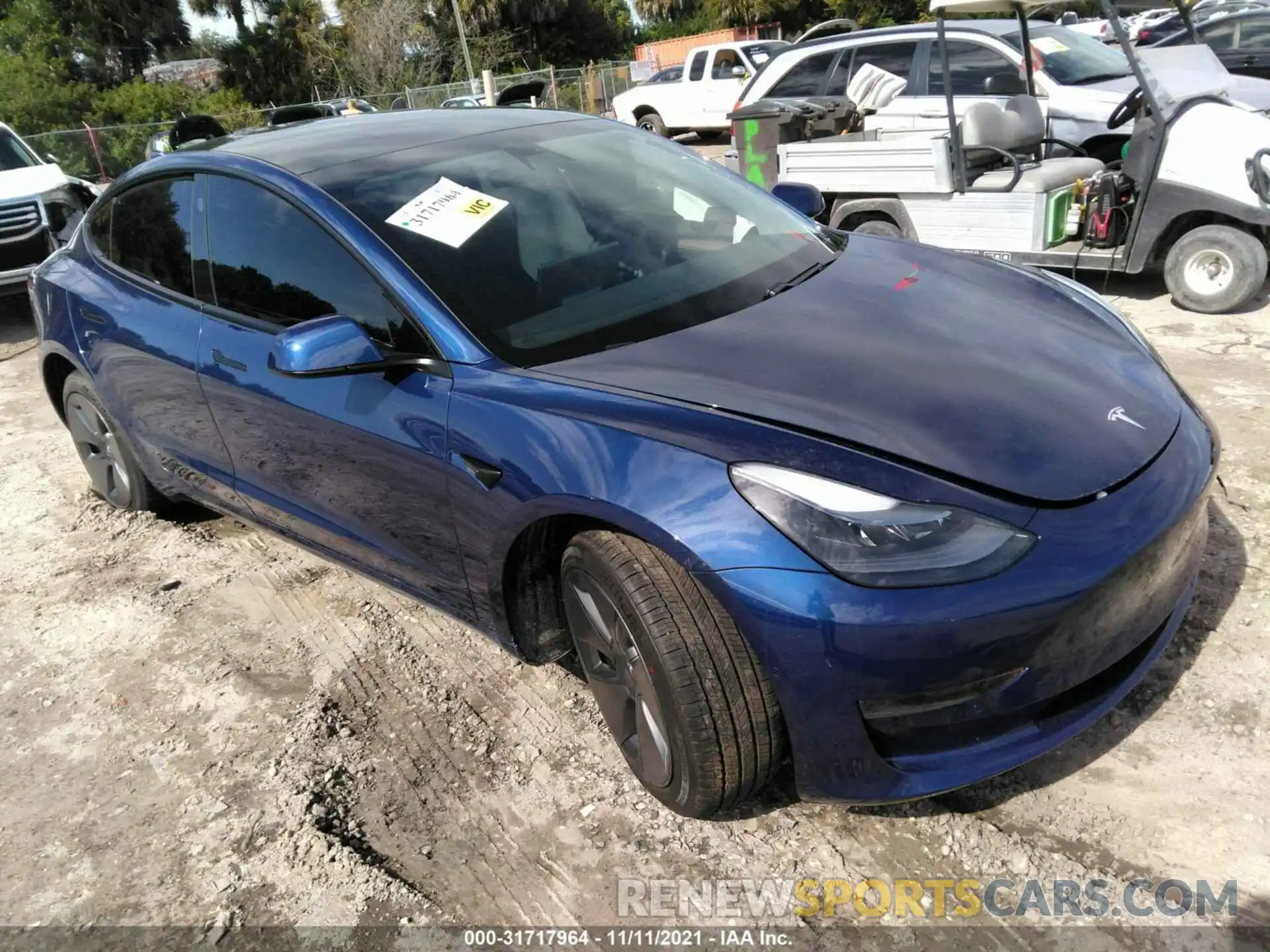 1 Photograph of a damaged car 5YJ3E1EA9MF077401 TESLA MODEL 3 2021