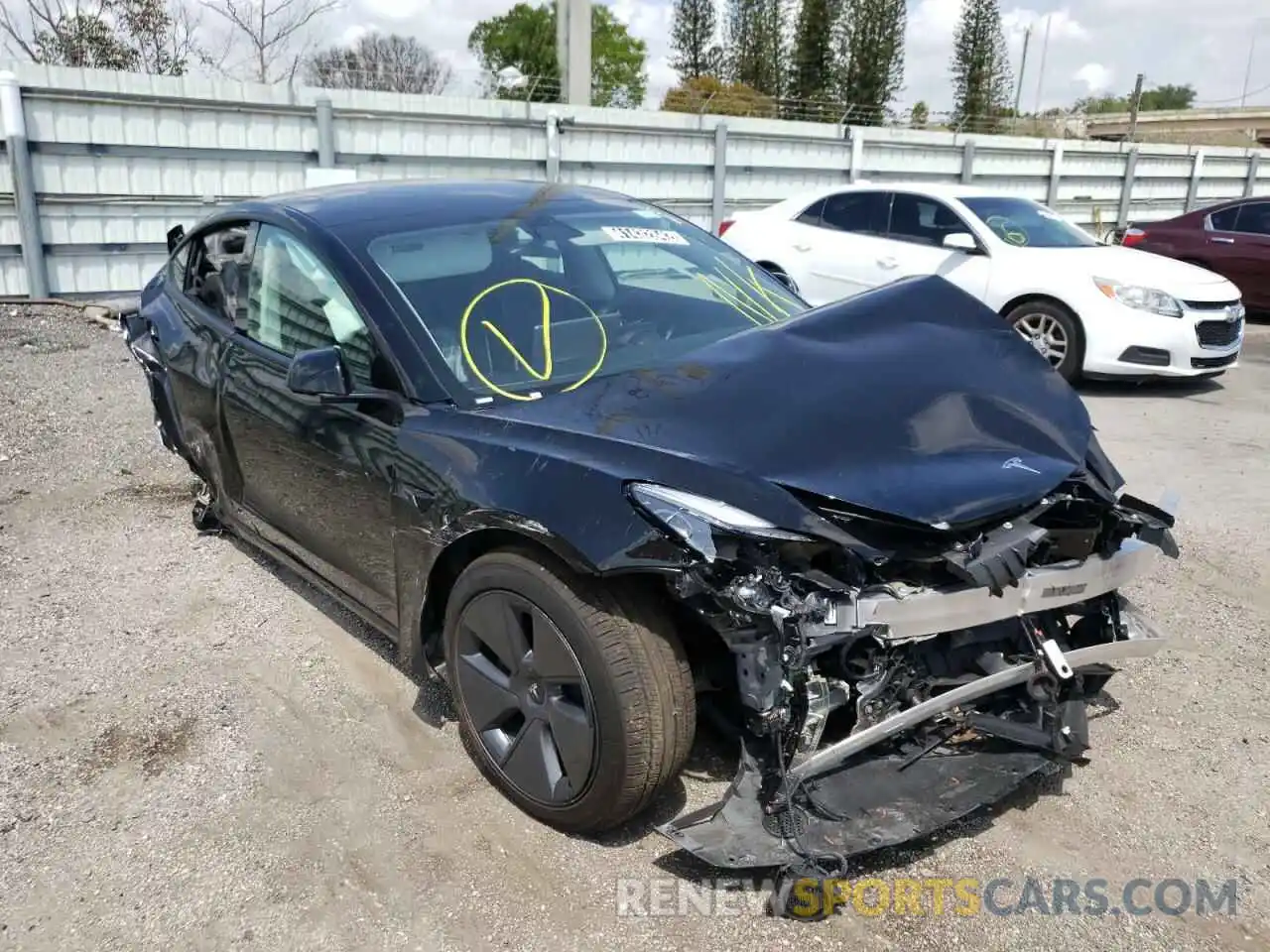 1 Photograph of a damaged car 5YJ3E1EA9MF086907 TESLA MODEL 3 2021