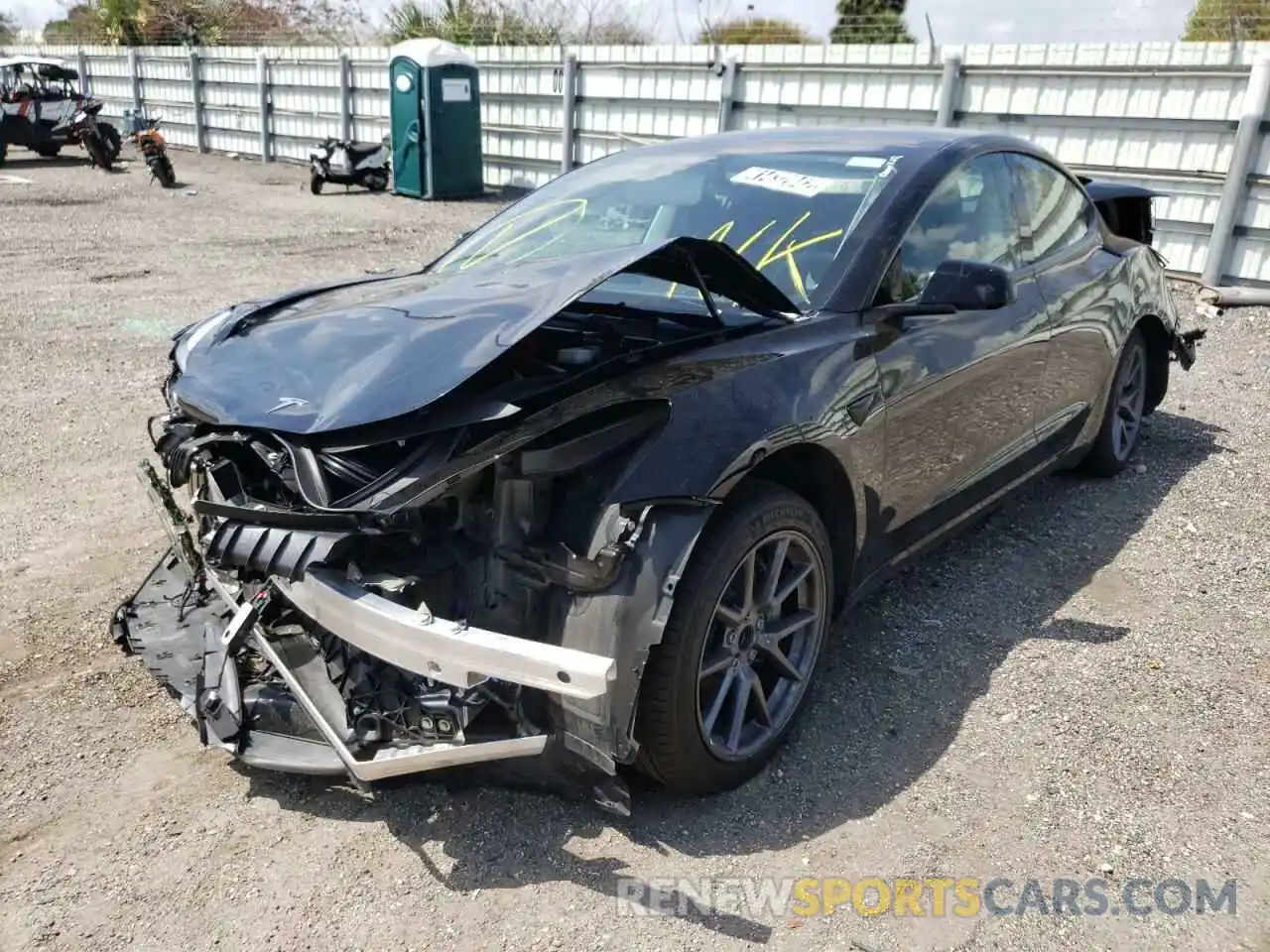 2 Photograph of a damaged car 5YJ3E1EA9MF086907 TESLA MODEL 3 2021