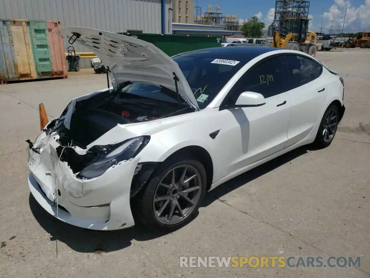 2 Photograph of a damaged car 5YJ3E1EA9MF096210 TESLA MODEL 3 2021