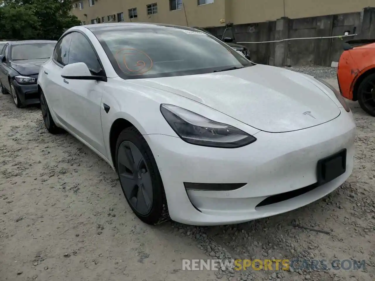 1 Photograph of a damaged car 5YJ3E1EA9MF099527 TESLA MODEL 3 2021