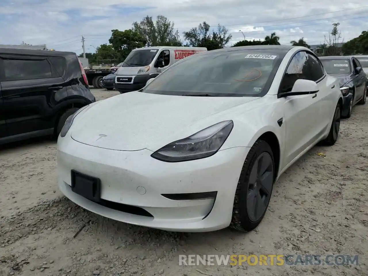 2 Photograph of a damaged car 5YJ3E1EA9MF099527 TESLA MODEL 3 2021