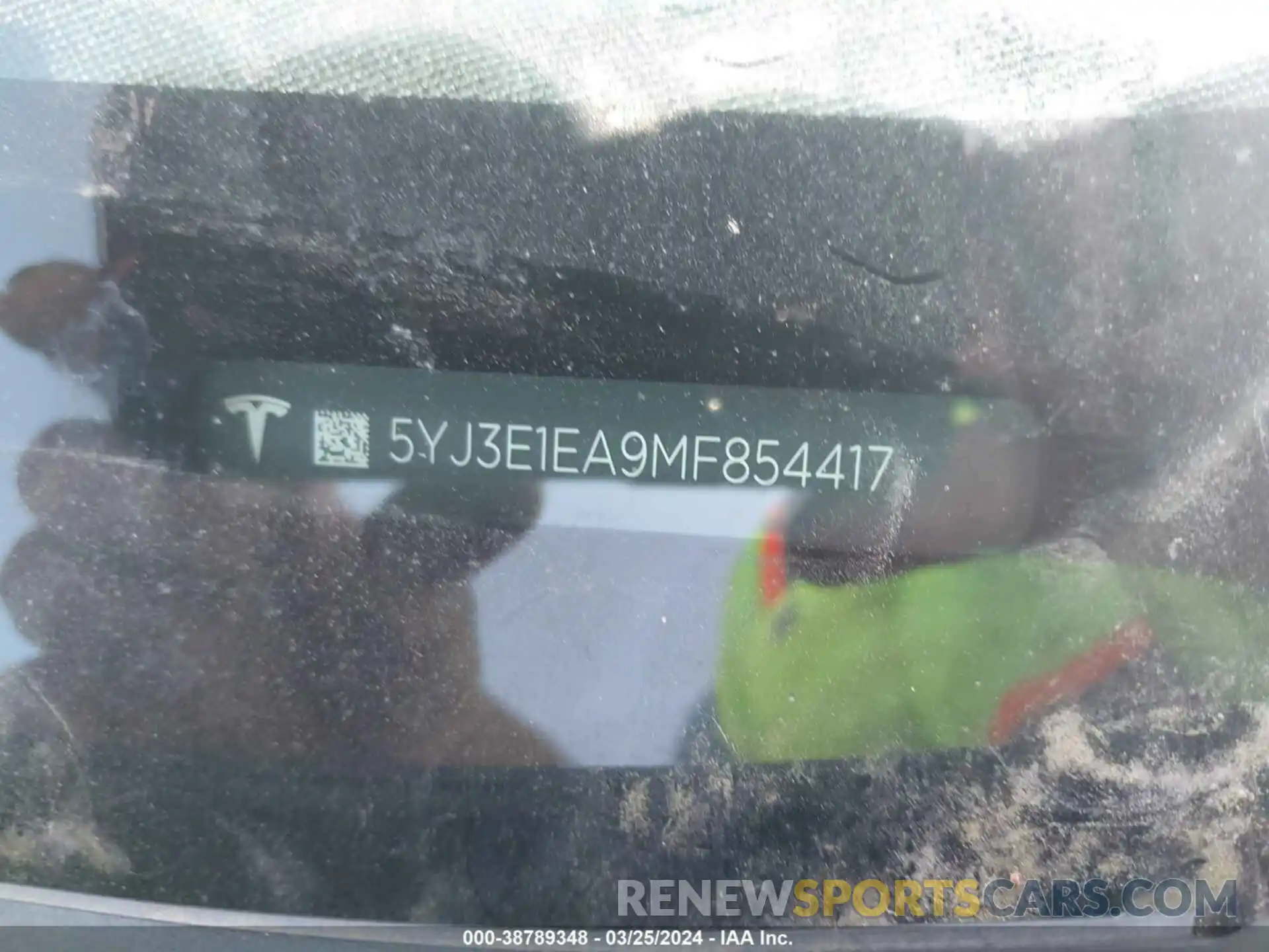 9 Photograph of a damaged car 5YJ3E1EA9MF854417 TESLA MODEL 3 2021