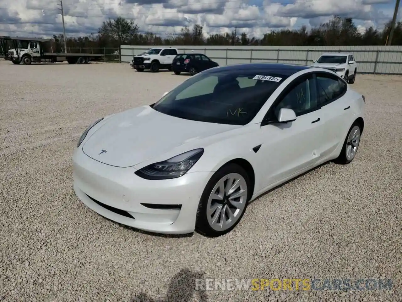 2 Photograph of a damaged car 5YJ3E1EA9MF856796 TESLA MODEL 3 2021