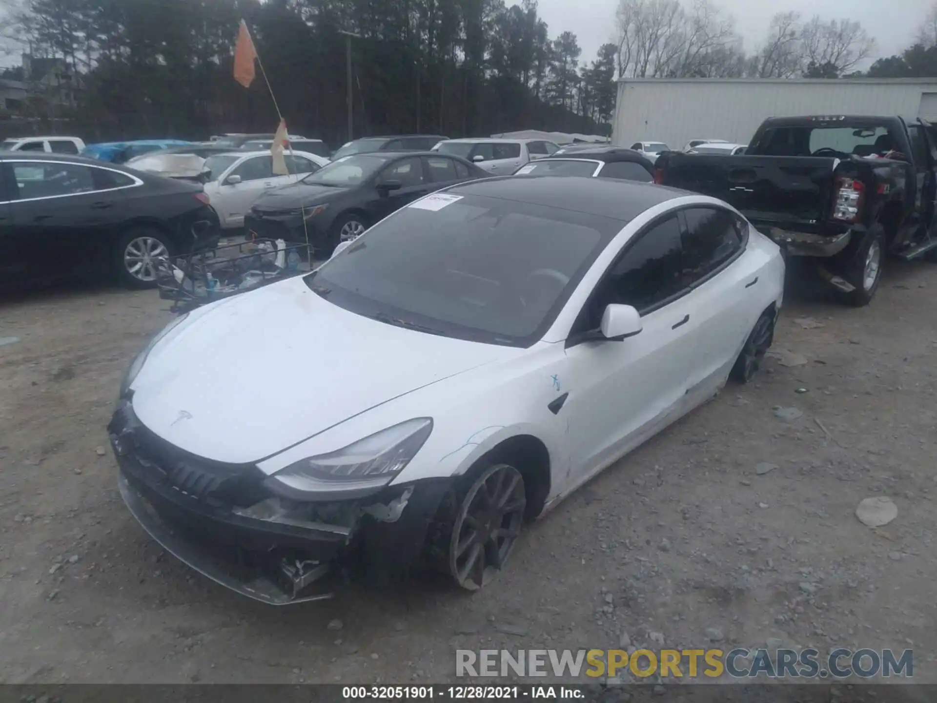 2 Photograph of a damaged car 5YJ3E1EA9MF861495 TESLA MODEL 3 2021