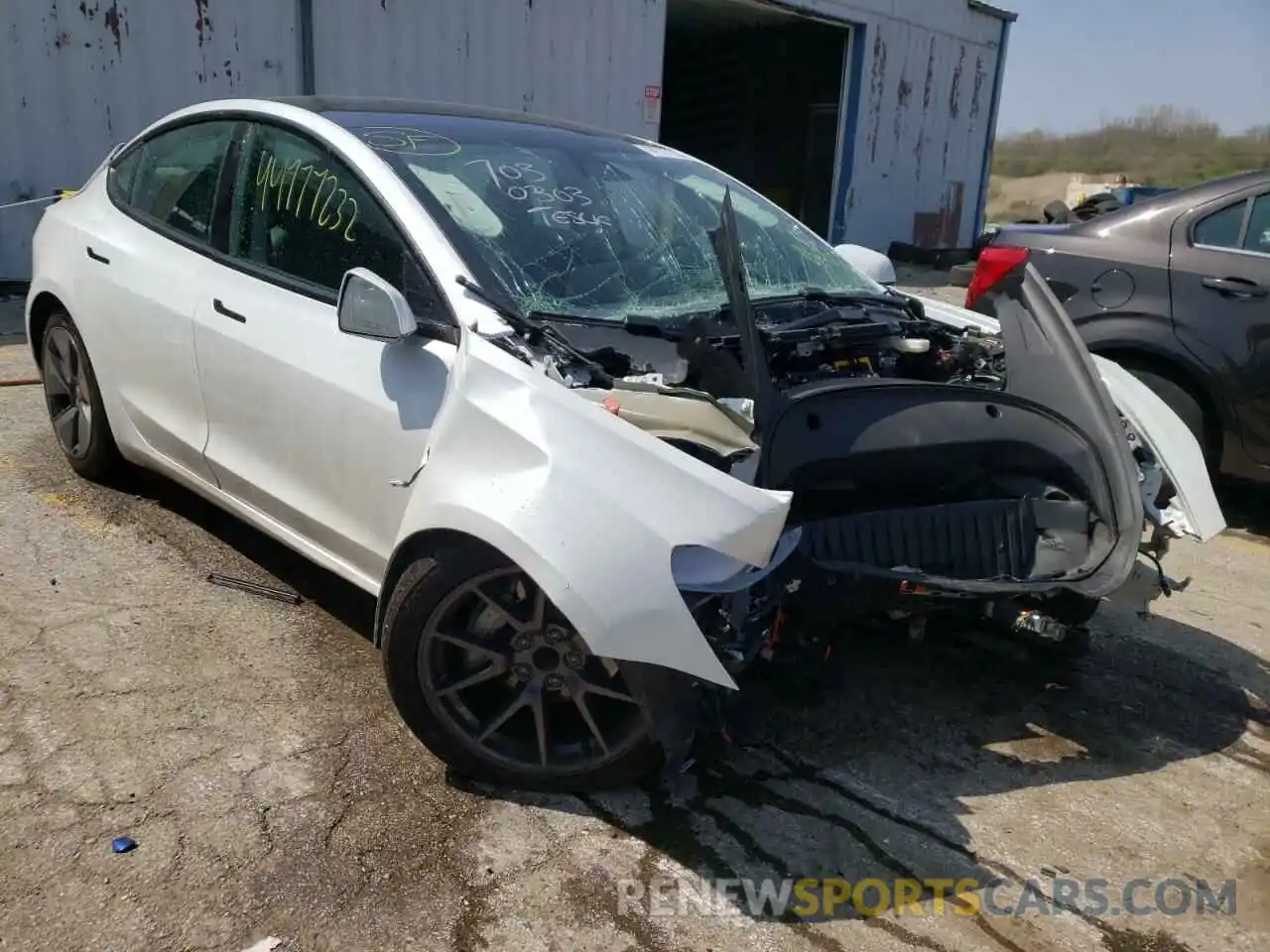 1 Photograph of a damaged car 5YJ3E1EA9MF866681 TESLA MODEL 3 2021