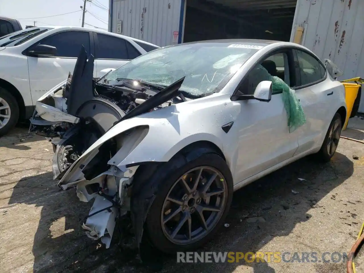 2 Photograph of a damaged car 5YJ3E1EA9MF866681 TESLA MODEL 3 2021