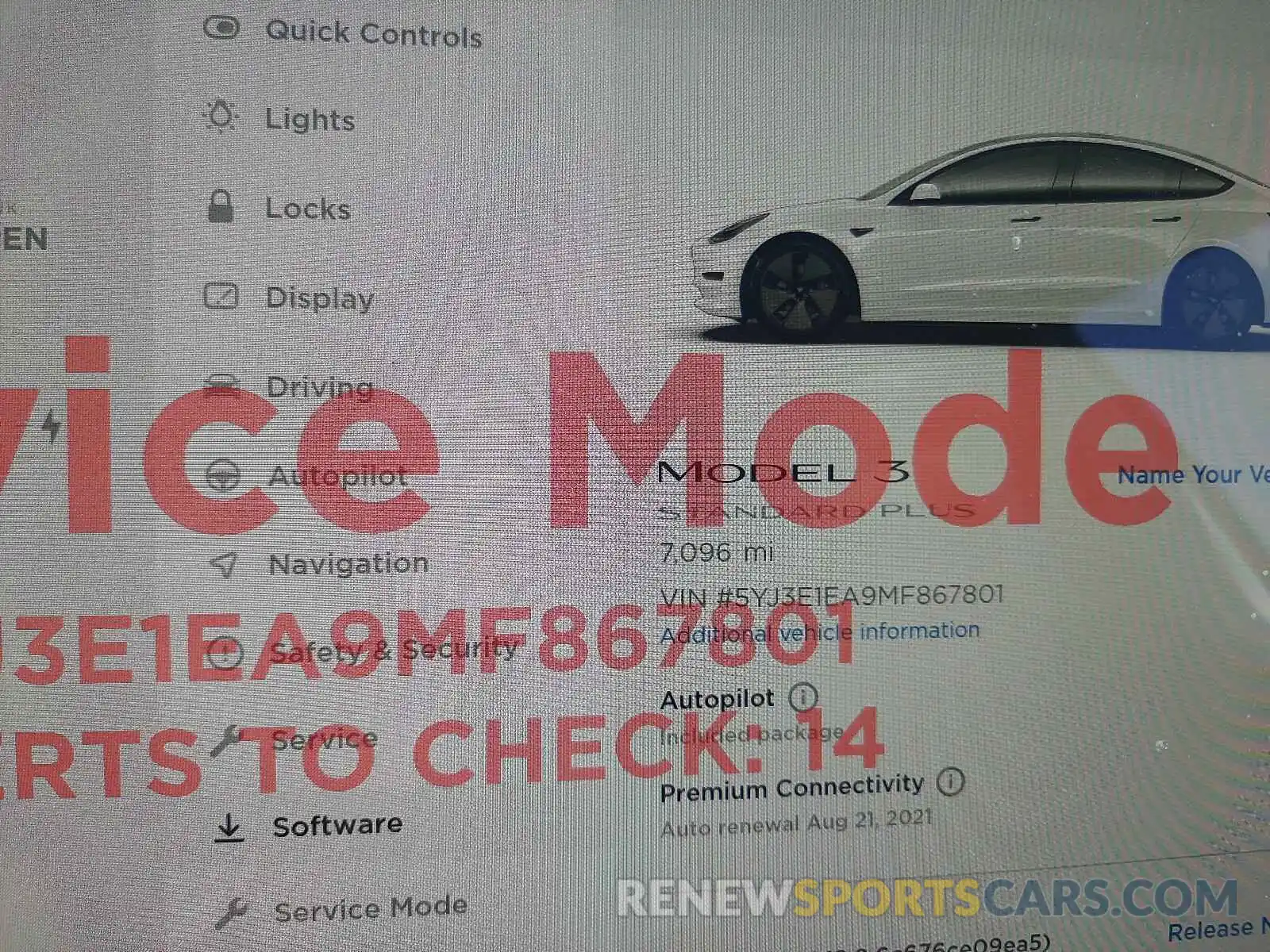 8 Фотография поврежденного автомобиля 5YJ3E1EA9MF867801 TESLA MODEL 3 2021