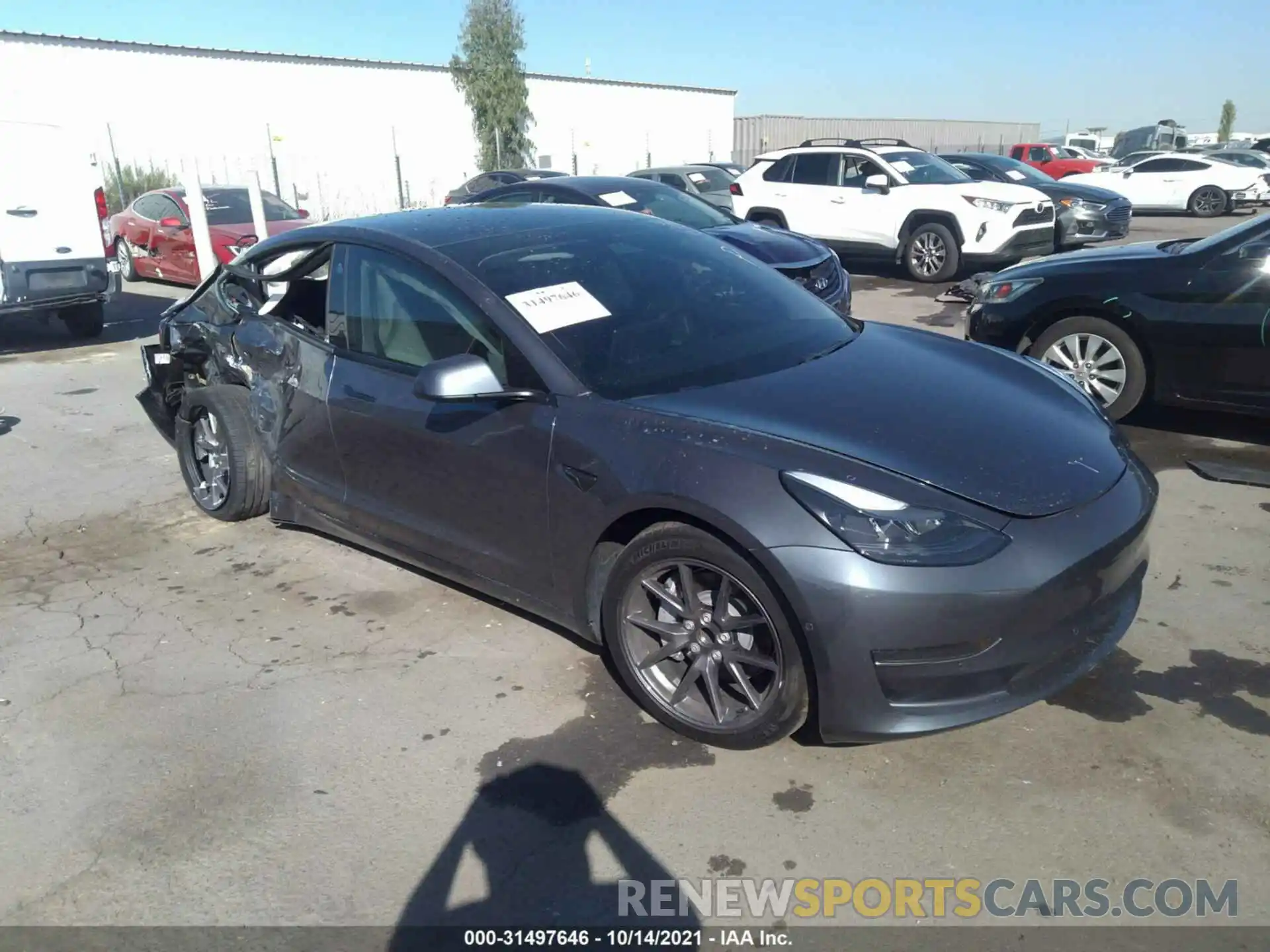 1 Photograph of a damaged car 5YJ3E1EA9MF873100 TESLA MODEL 3 2021