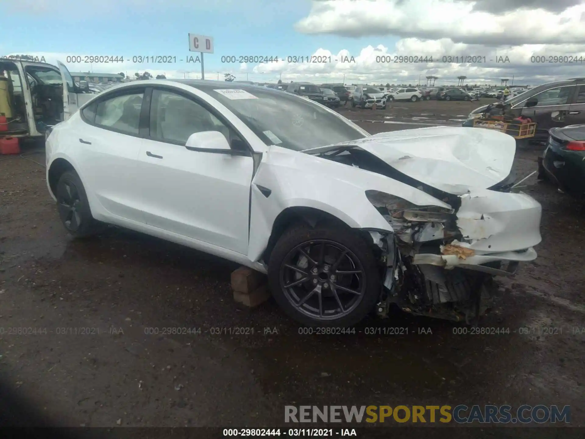 1 Photograph of a damaged car 5YJ3E1EA9MF873209 TESLA MODEL 3 2021