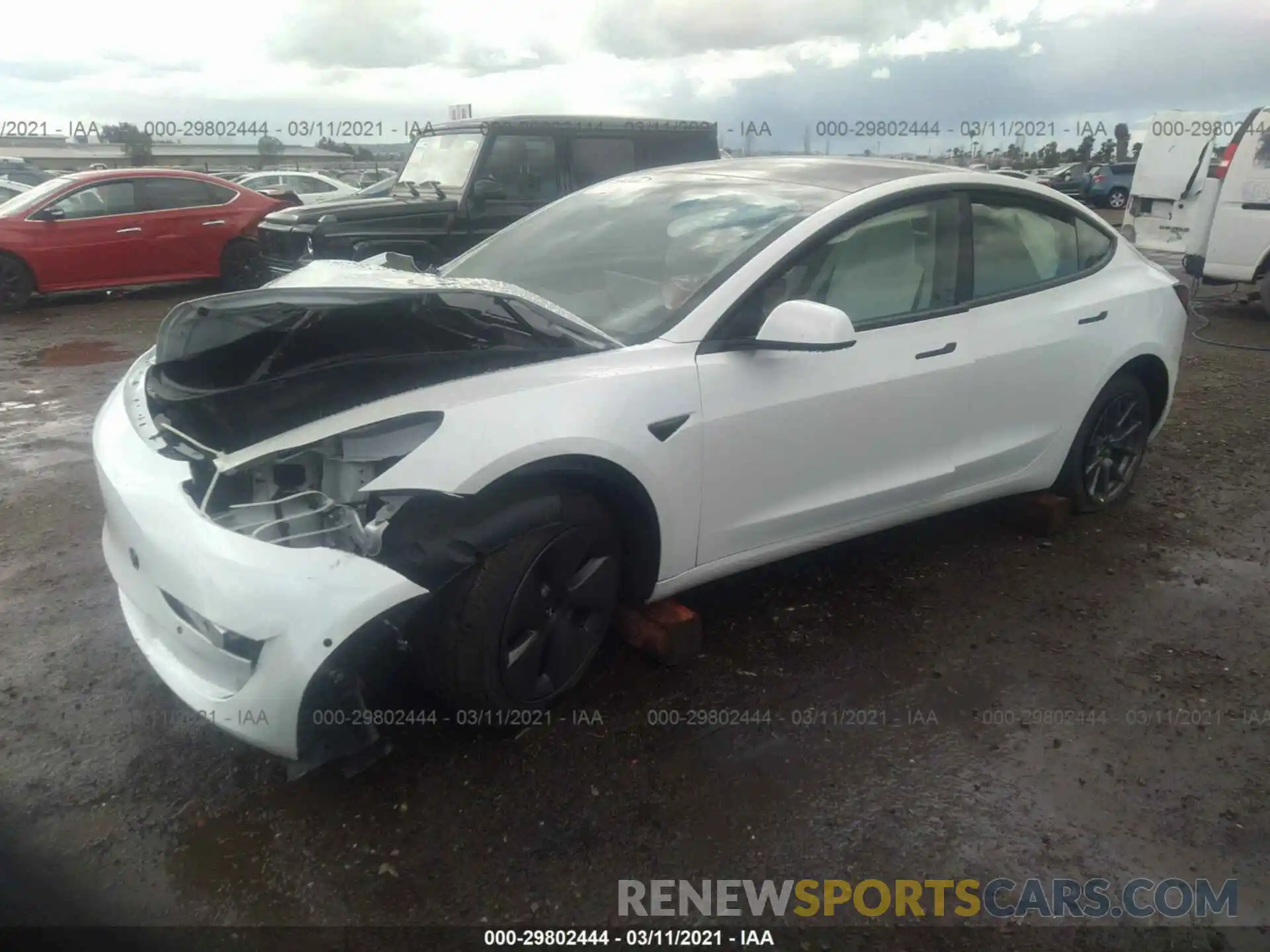 2 Photograph of a damaged car 5YJ3E1EA9MF873209 TESLA MODEL 3 2021