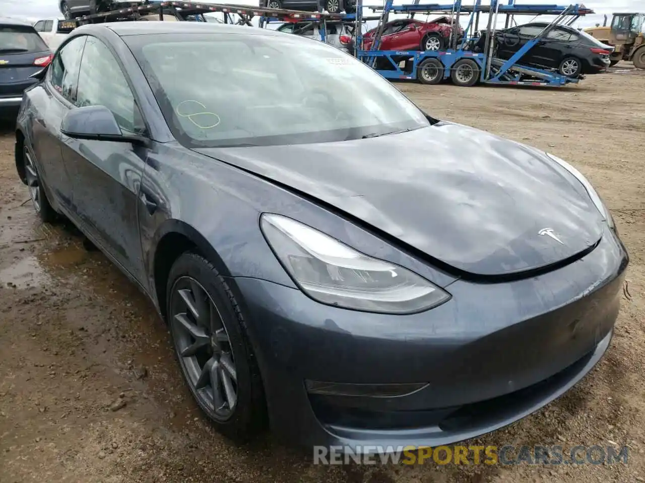 1 Photograph of a damaged car 5YJ3E1EA9MF906113 TESLA MODEL 3 2021