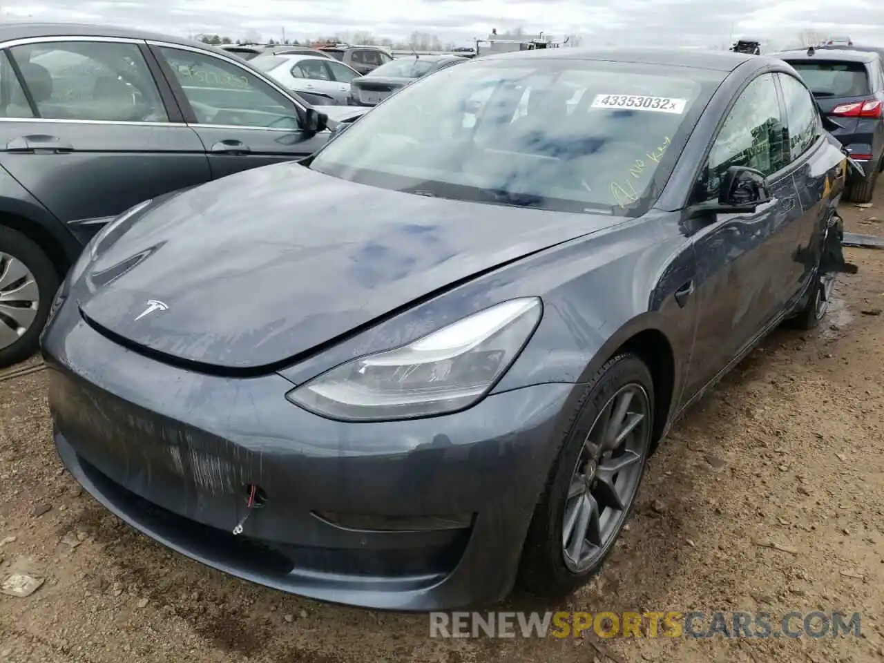 2 Photograph of a damaged car 5YJ3E1EA9MF906113 TESLA MODEL 3 2021