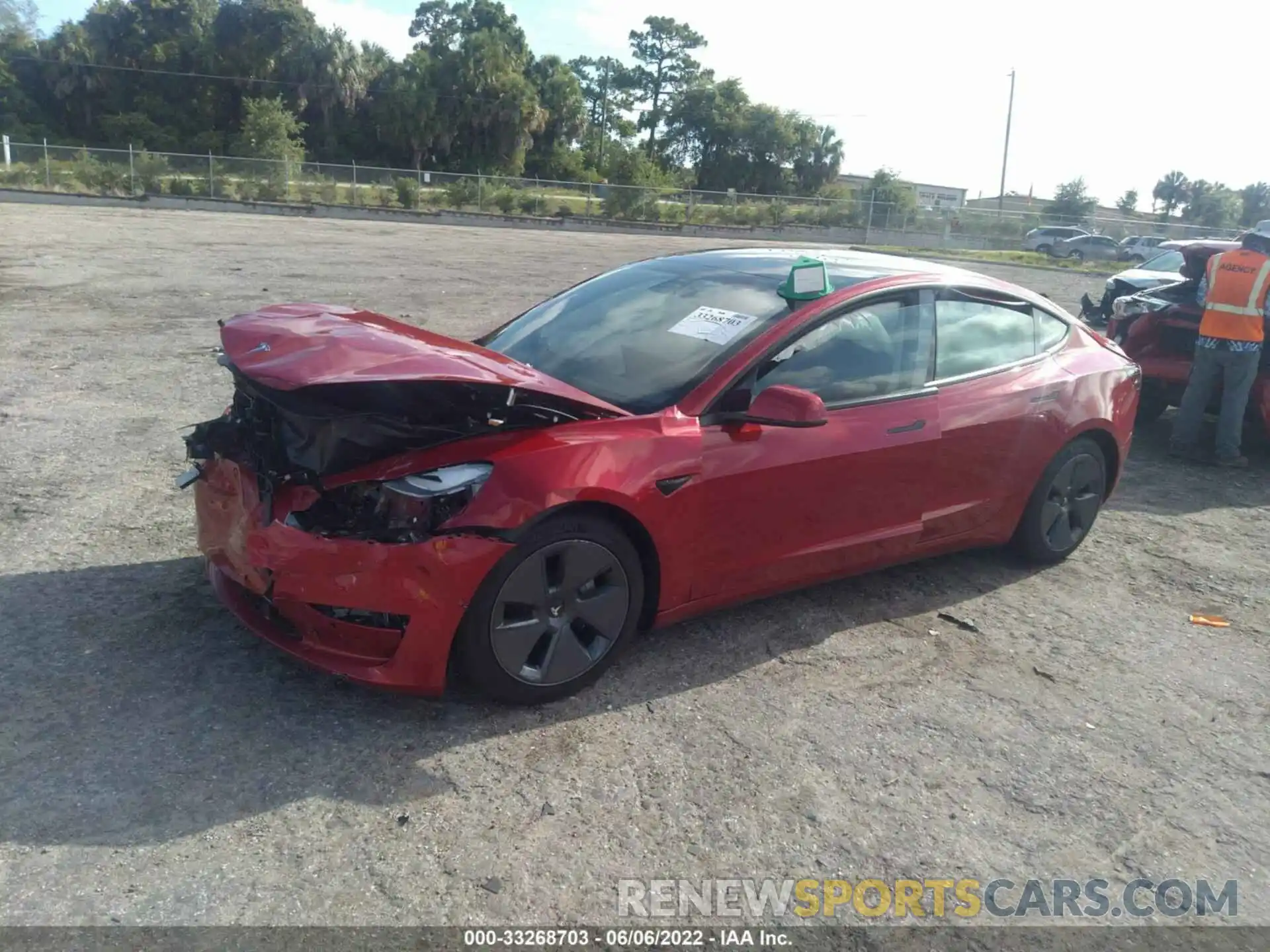 2 Photograph of a damaged car 5YJ3E1EA9MF911375 TESLA MODEL 3 2021