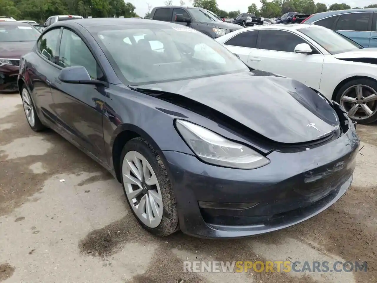 1 Photograph of a damaged car 5YJ3E1EA9MF913367 TESLA MODEL 3 2021