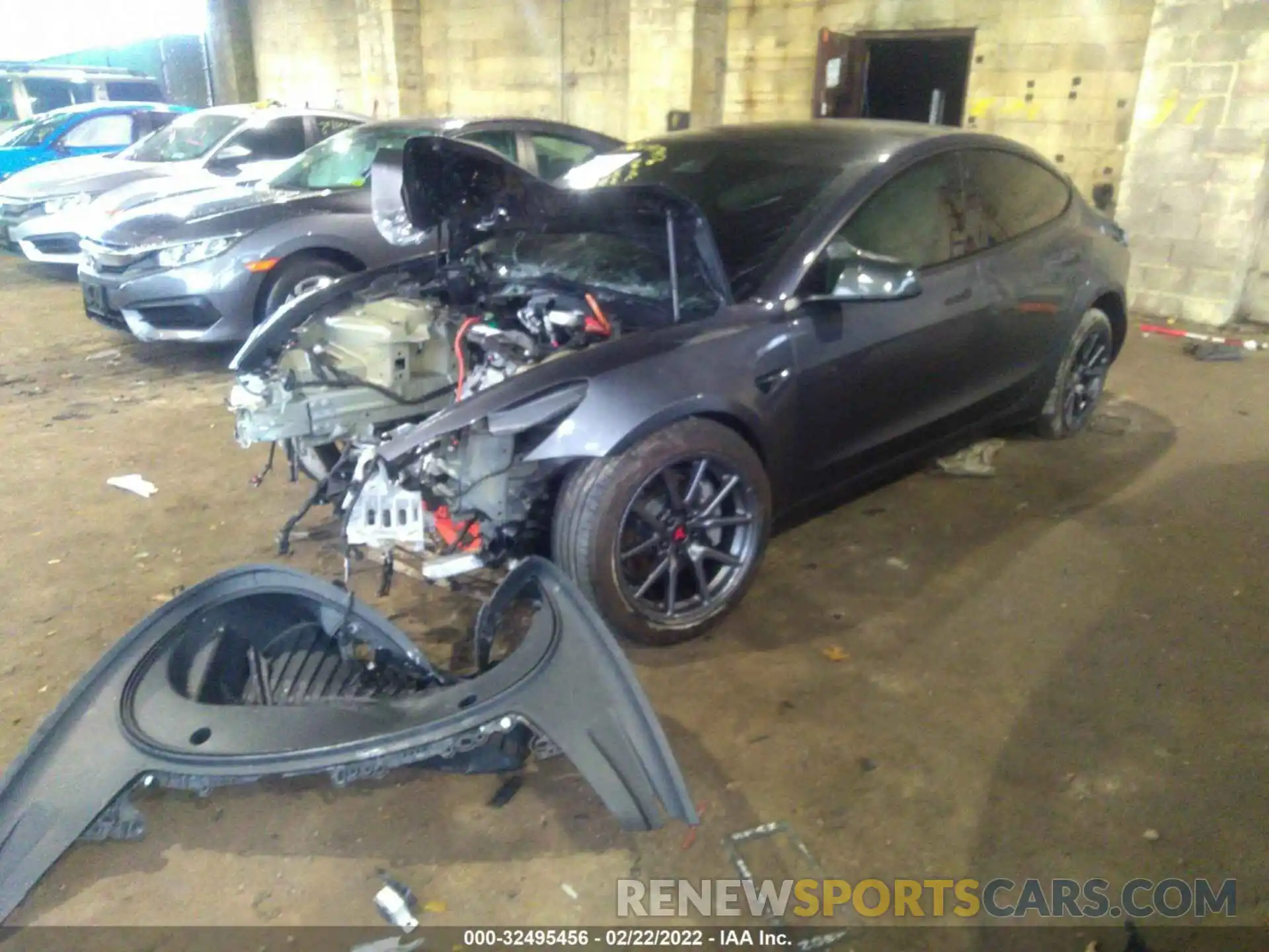 2 Photograph of a damaged car 5YJ3E1EA9MF914874 TESLA MODEL 3 2021