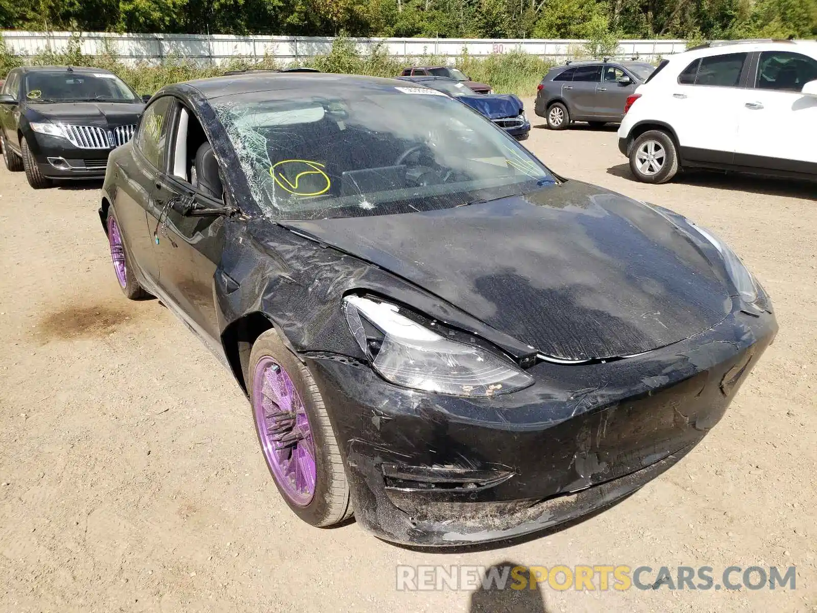 1 Photograph of a damaged car 5YJ3E1EA9MF919590 TESLA MODEL 3 2021