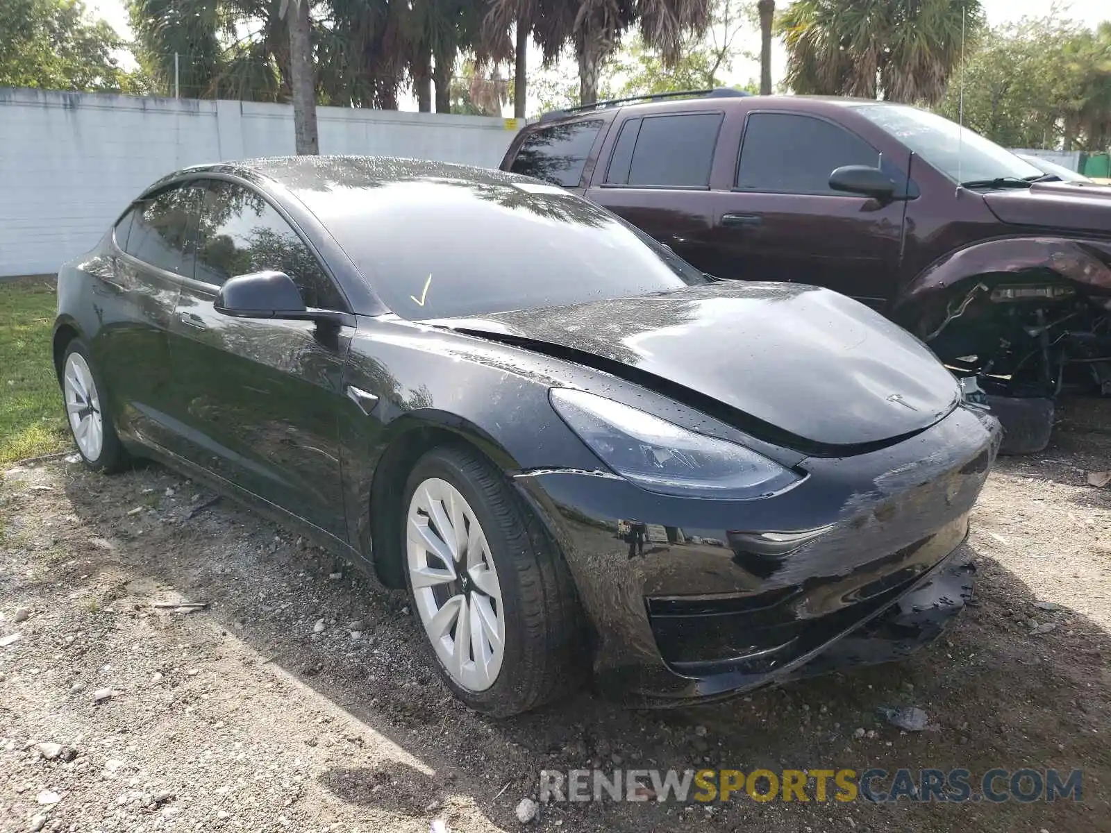 1 Photograph of a damaged car 5YJ3E1EA9MF920657 TESLA MODEL 3 2021