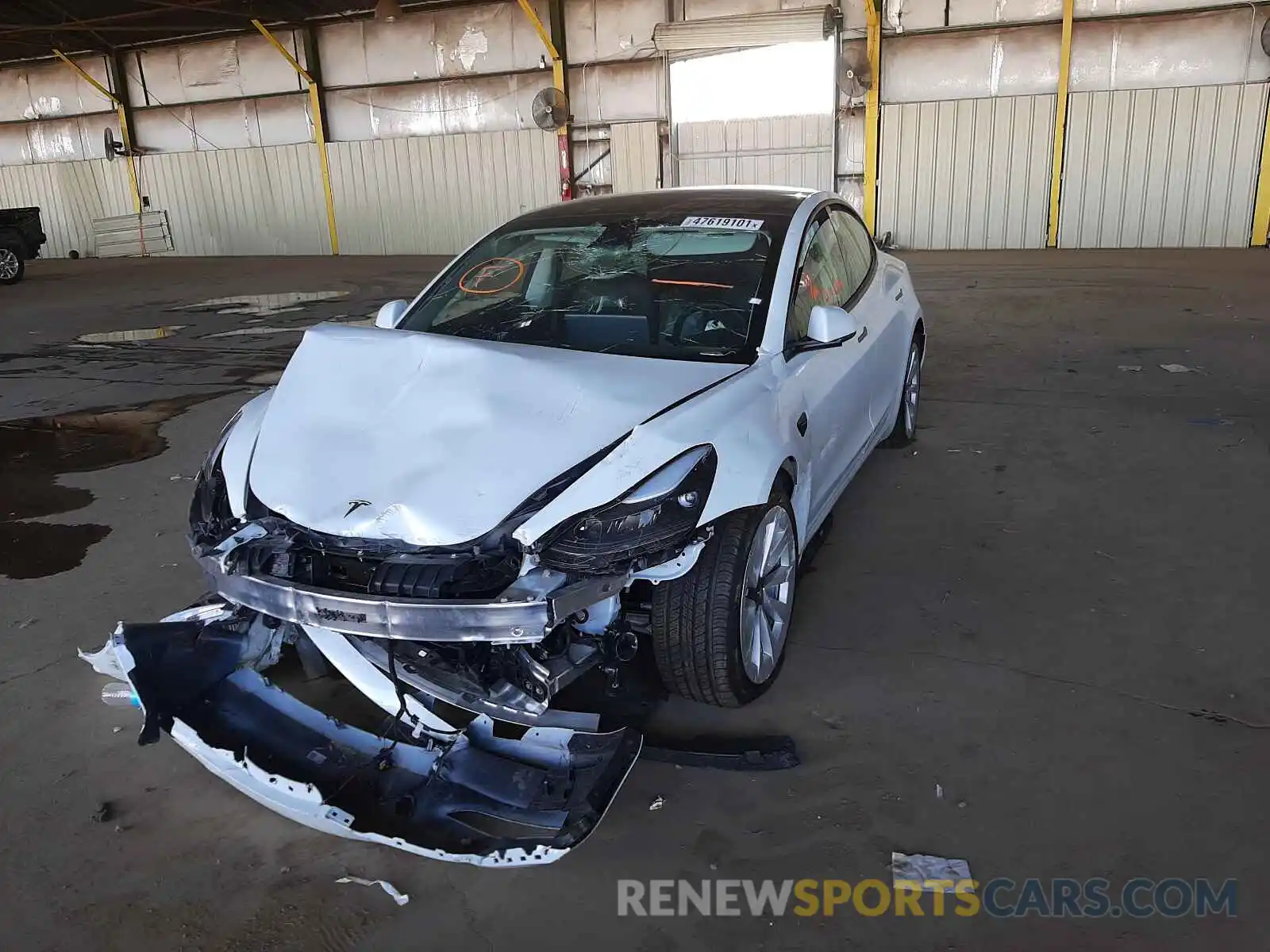 2 Photograph of a damaged car 5YJ3E1EA9MF928550 TESLA MODEL 3 2021