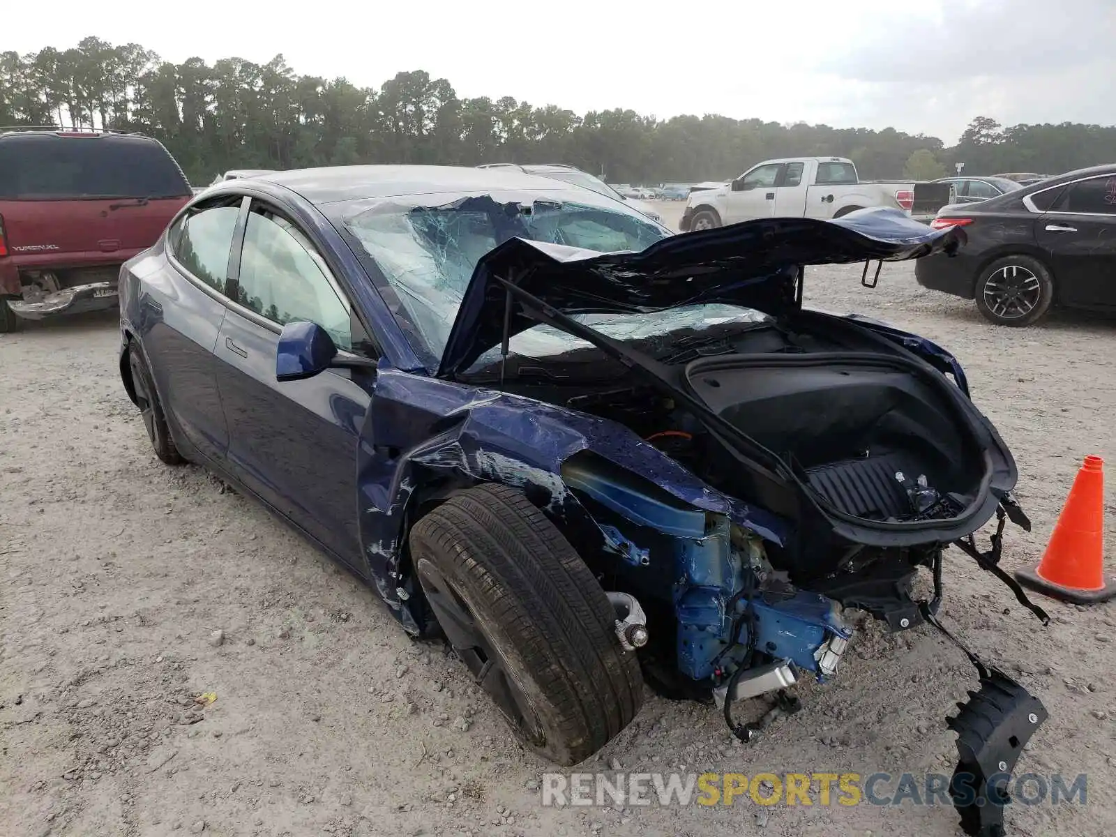 1 Photograph of a damaged car 5YJ3E1EA9MF987422 TESLA MODEL 3 2021