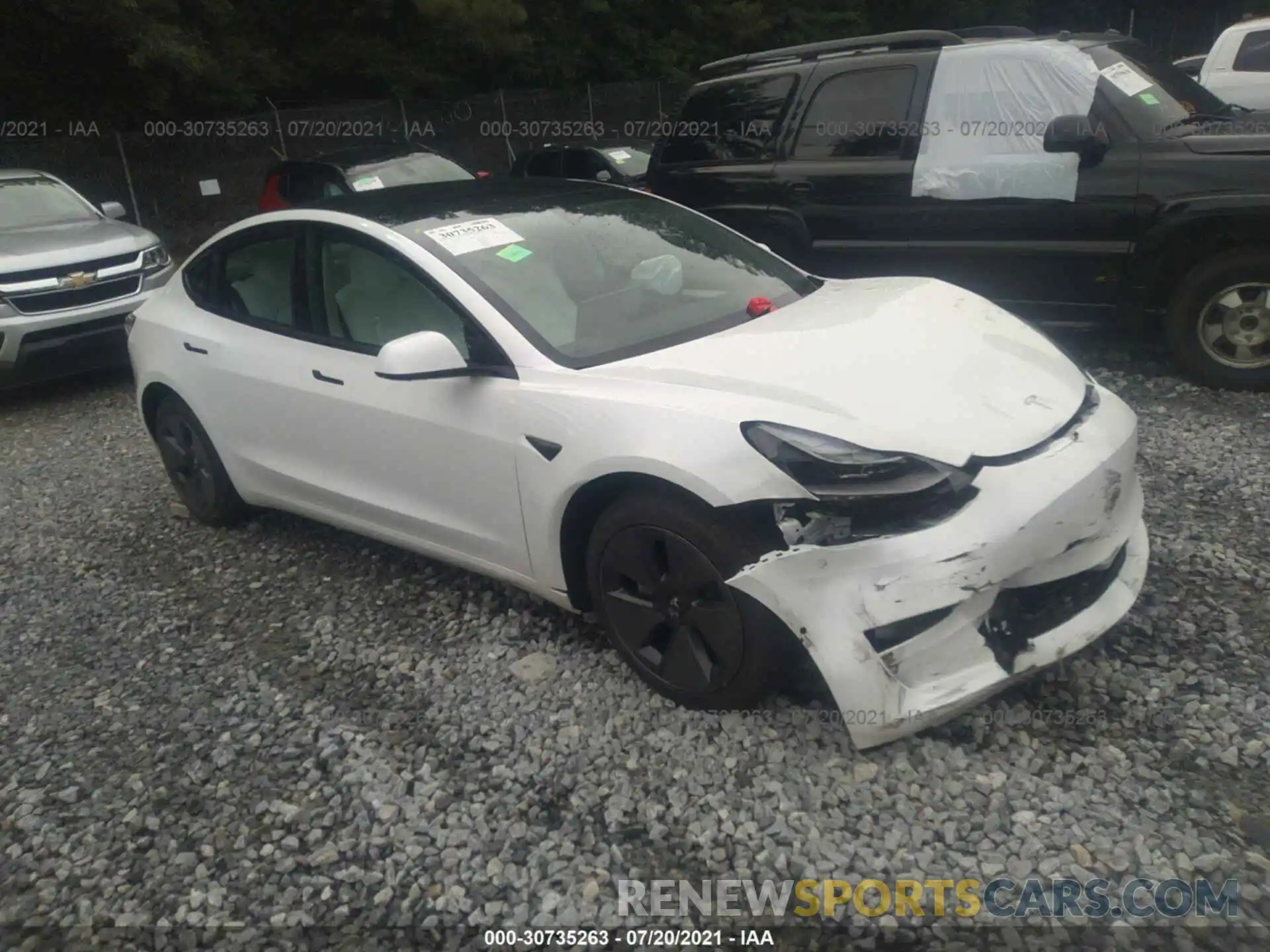 1 Photograph of a damaged car 5YJ3E1EA9MF987615 TESLA MODEL 3 2021