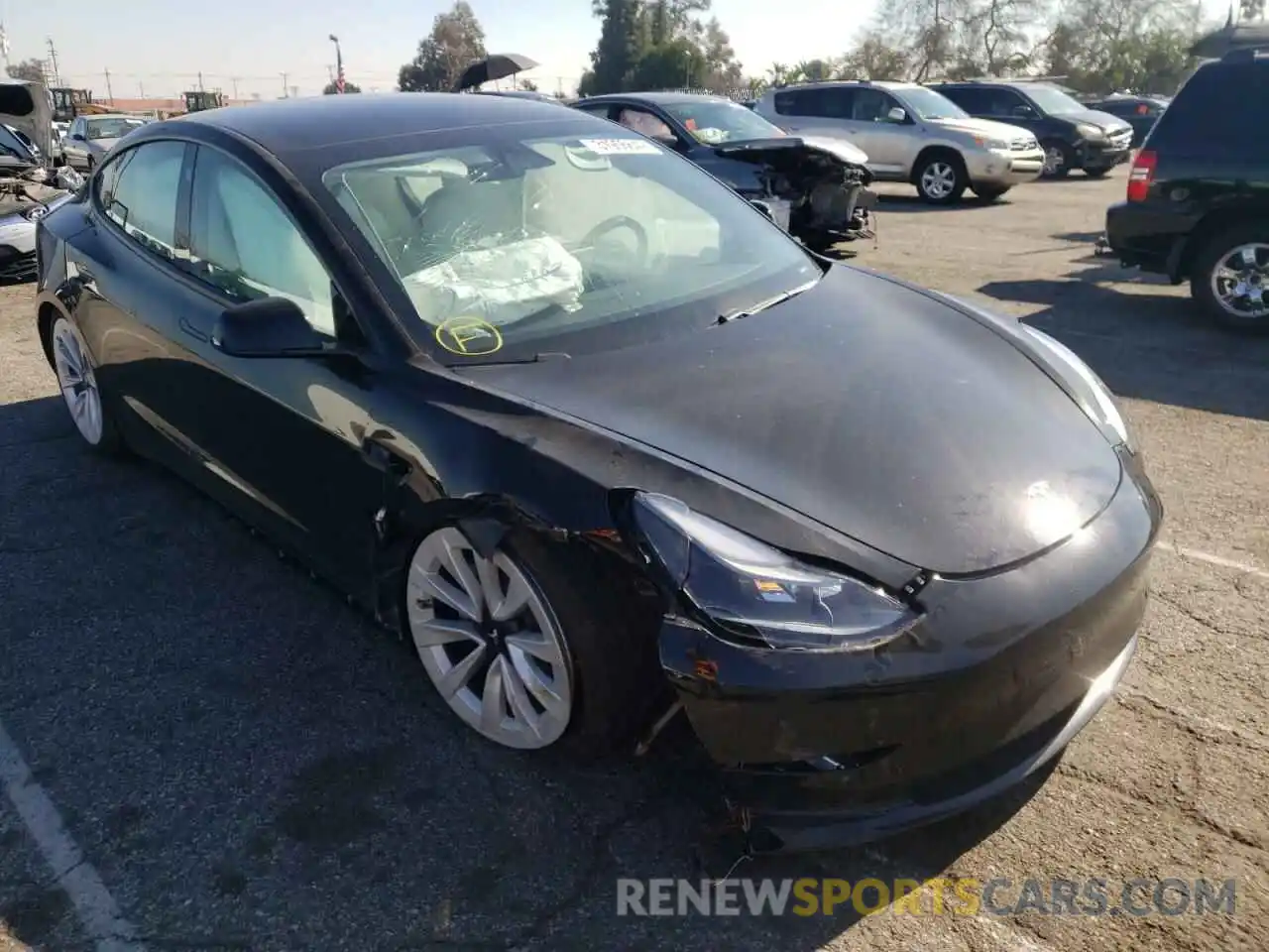 1 Photograph of a damaged car 5YJ3E1EA9MF994337 TESLA MODEL 3 2021