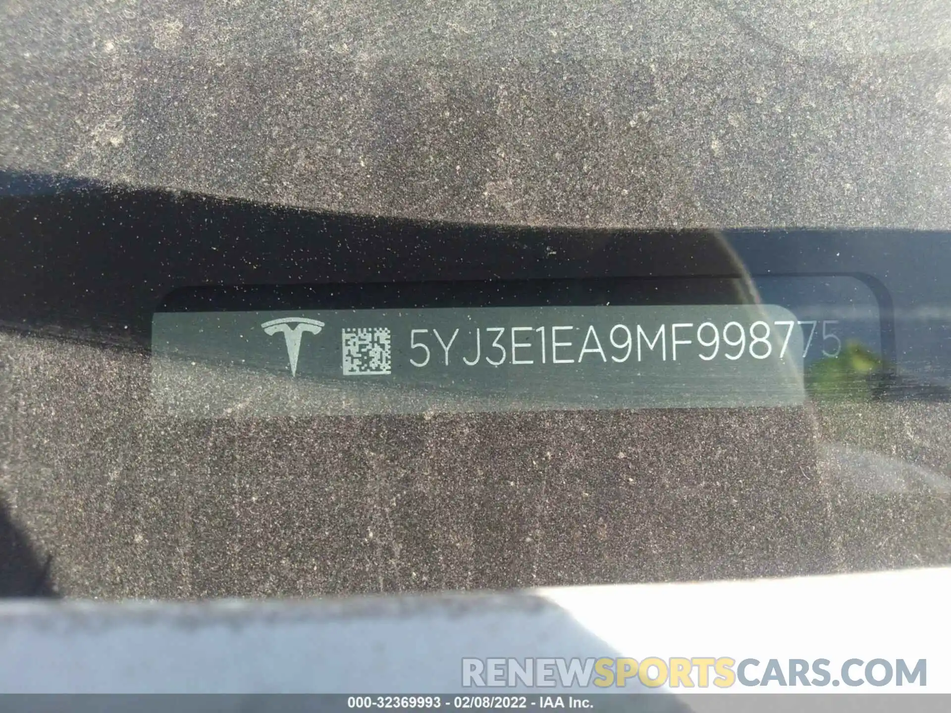 9 Фотография поврежденного автомобиля 5YJ3E1EA9MF998775 TESLA MODEL 3 2021