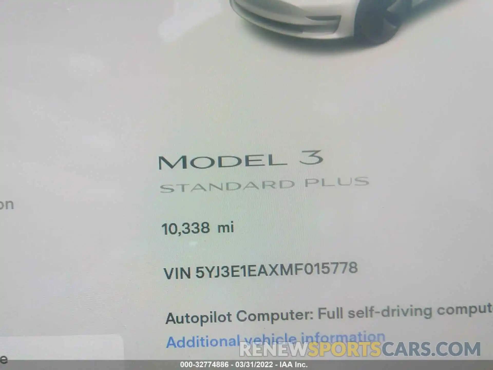 7 Photograph of a damaged car 5YJ3E1EAXMF015778 TESLA MODEL 3 2021