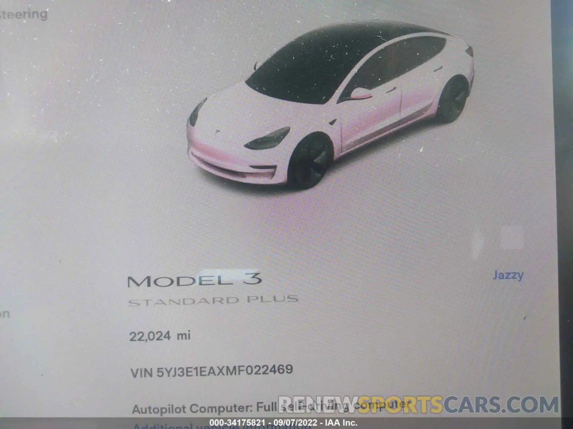 7 Фотография поврежденного автомобиля 5YJ3E1EAXMF022469 TESLA MODEL 3 2021