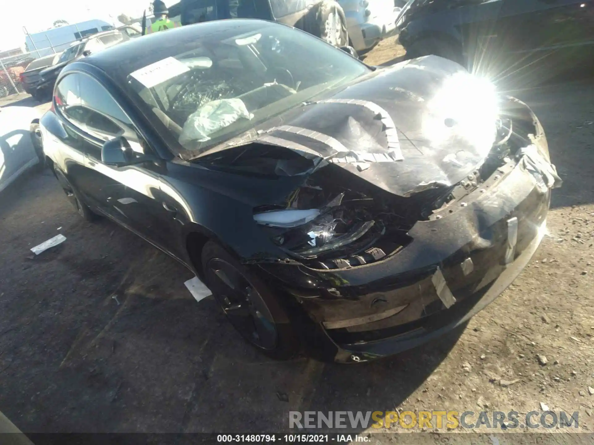 1 Photograph of a damaged car 5YJ3E1EAXMF027090 TESLA MODEL 3 2021