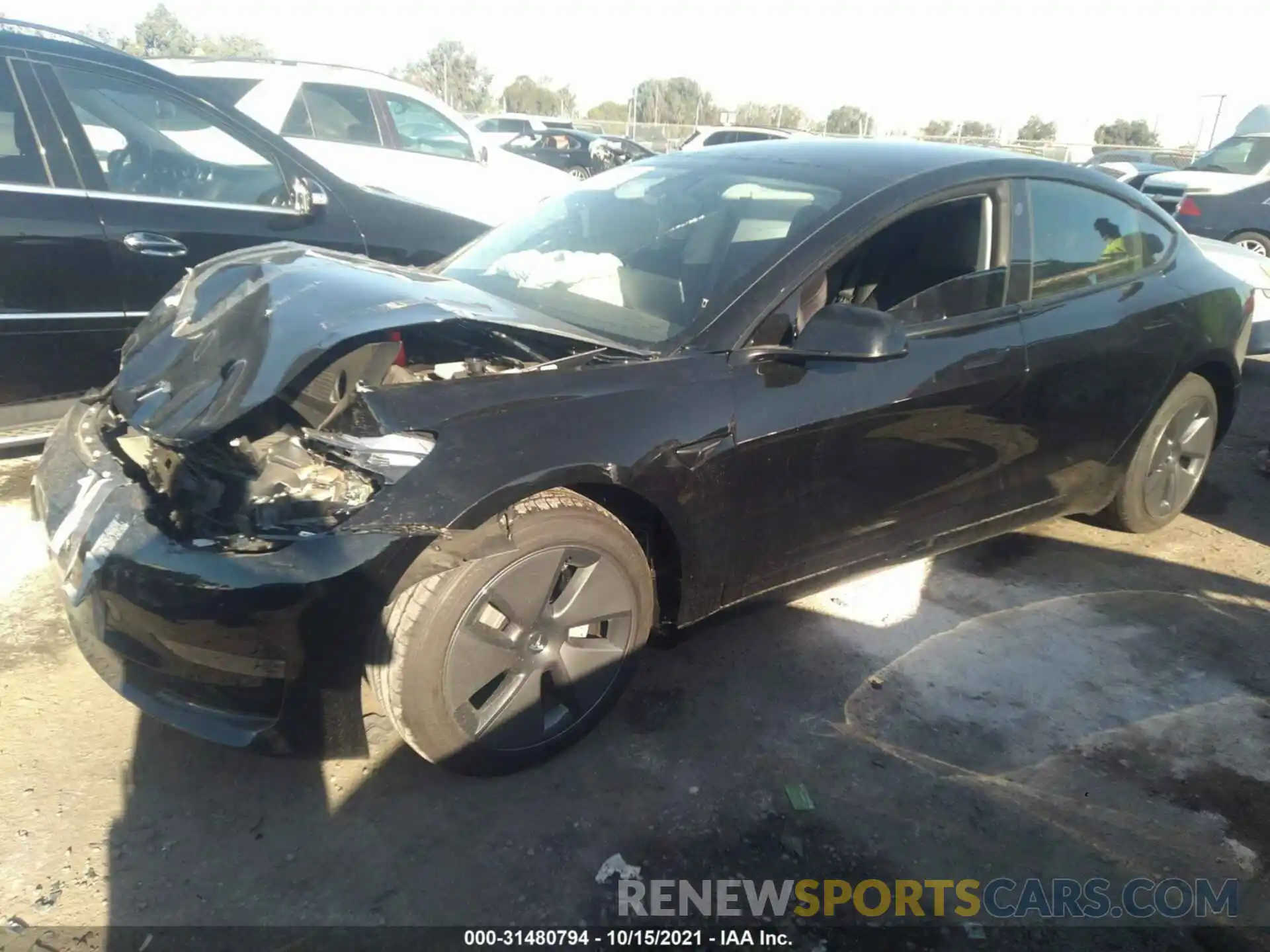 2 Photograph of a damaged car 5YJ3E1EAXMF027090 TESLA MODEL 3 2021