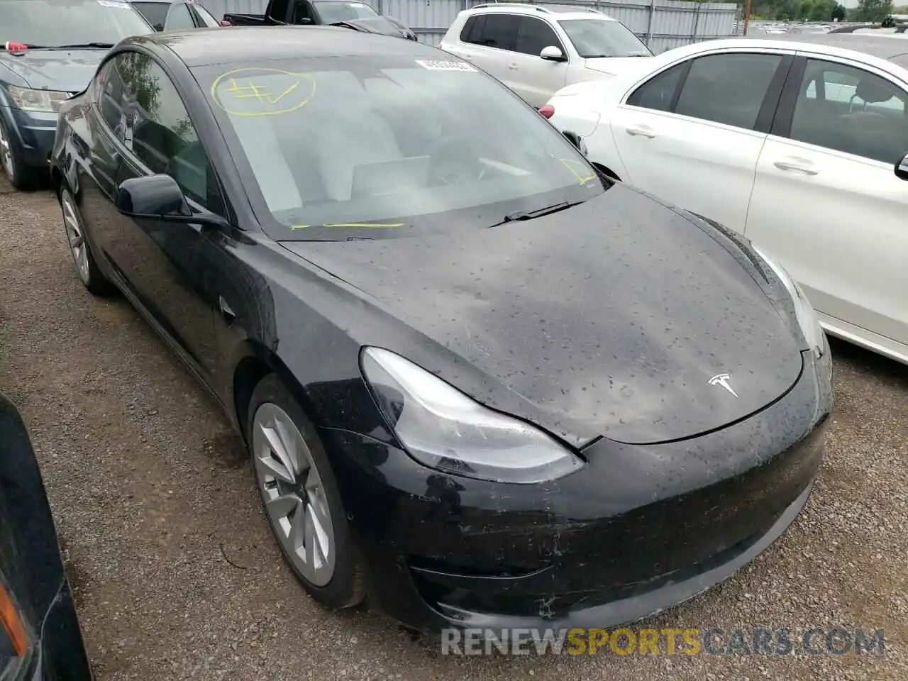 1 Photograph of a damaged car 5YJ3E1EAXMF032063 TESLA MODEL 3 2021