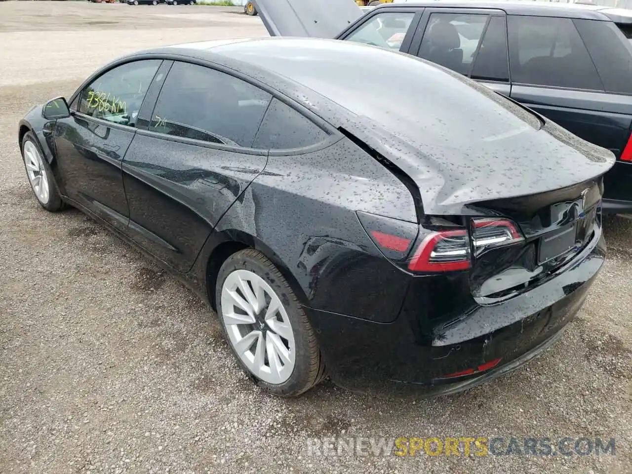 3 Photograph of a damaged car 5YJ3E1EAXMF032063 TESLA MODEL 3 2021