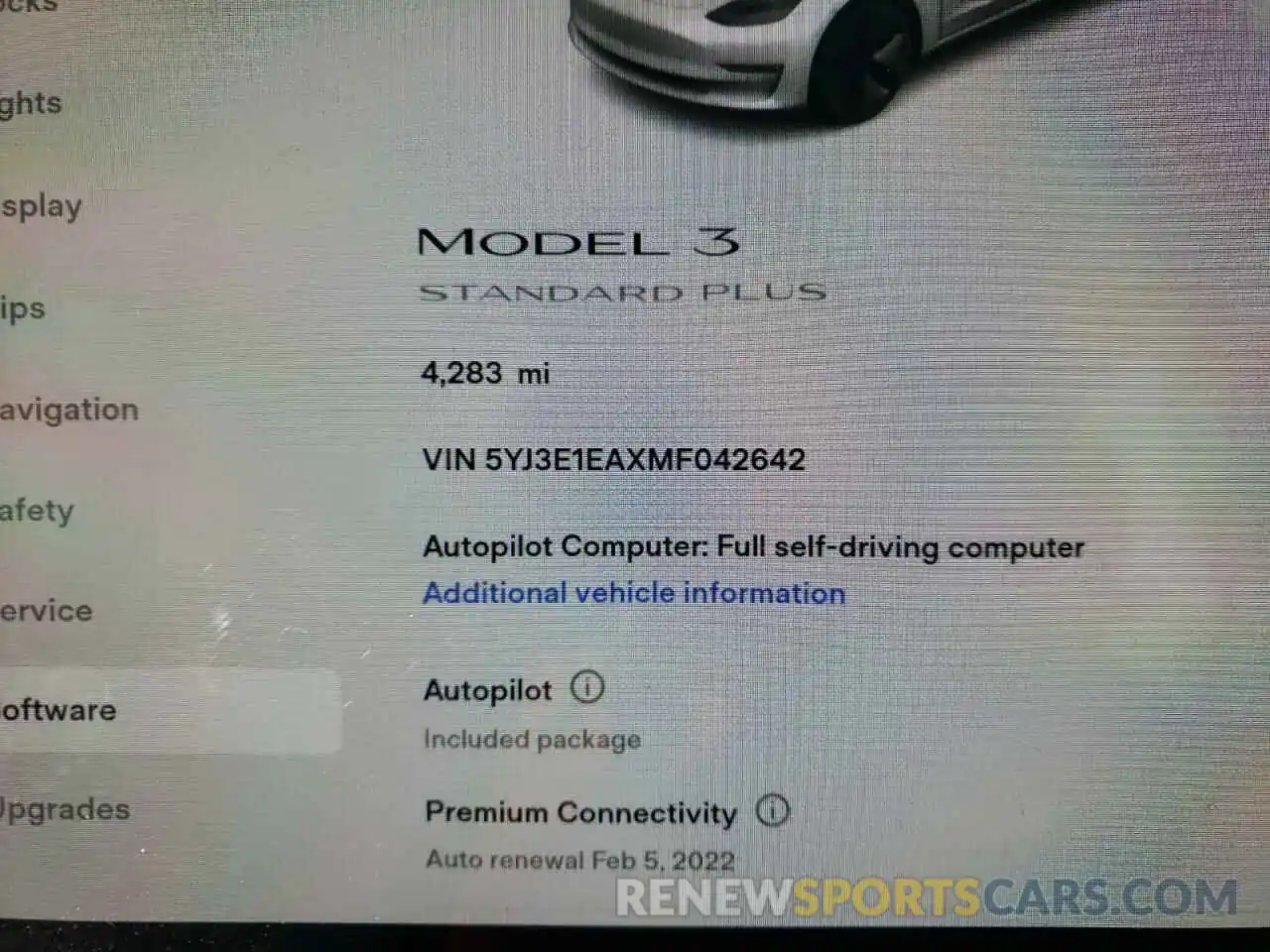 8 Фотография поврежденного автомобиля 5YJ3E1EAXMF042642 TESLA MODEL 3 2021