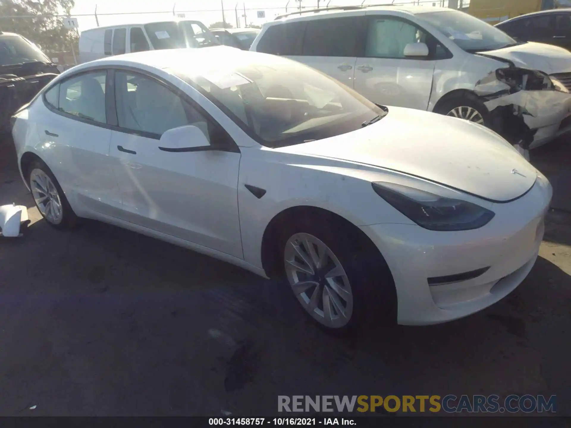 1 Фотография поврежденного автомобиля 5YJ3E1EAXMF047291 TESLA MODEL 3 2021