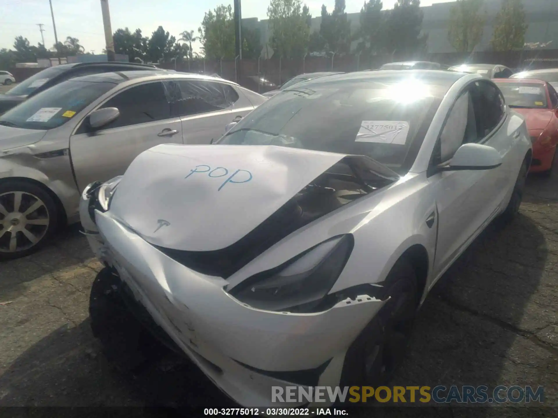 2 Photograph of a damaged car 5YJ3E1EAXMF051227 TESLA MODEL 3 2021