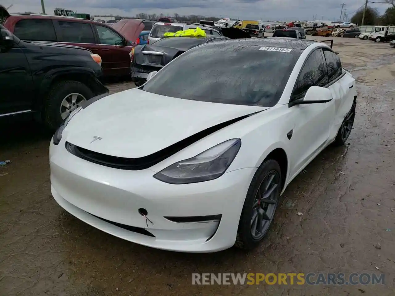 2 Photograph of a damaged car 5YJ3E1EAXMF082820 TESLA MODEL 3 2021