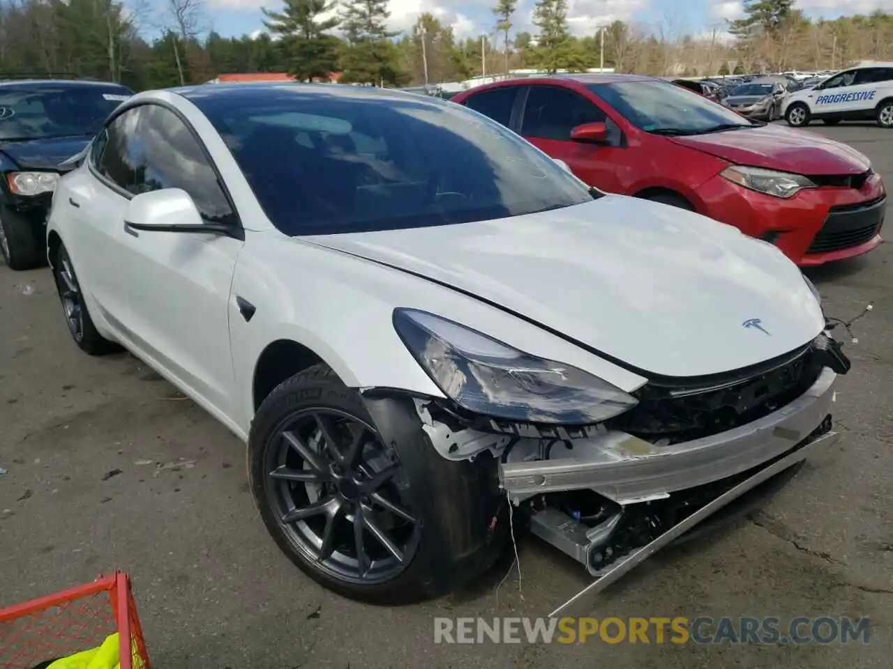 1 Photograph of a damaged car 5YJ3E1EAXMF085636 TESLA MODEL 3 2021